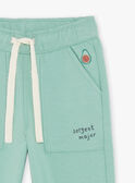 Pantalón de muletón de color verde almendra FACECTOR / 23E1BGB1PAN611