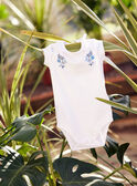 Body de color crudo con cuello avolantado y bordado de flores para bebé niña CANORA / 22E1BFK1BOD001