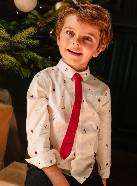 Conjunto de camisa de manga larga y corbata con estampado de navidad DUROAGE / 22H3PG61CHM001