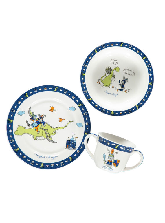 Kit para comida de color azul y blanco ROPASBOY / 19EZLAX1KTR001