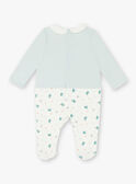 Pelele de color blanco y verde agua para bebé niño ZEBRAN / 21E5BG15GRE020