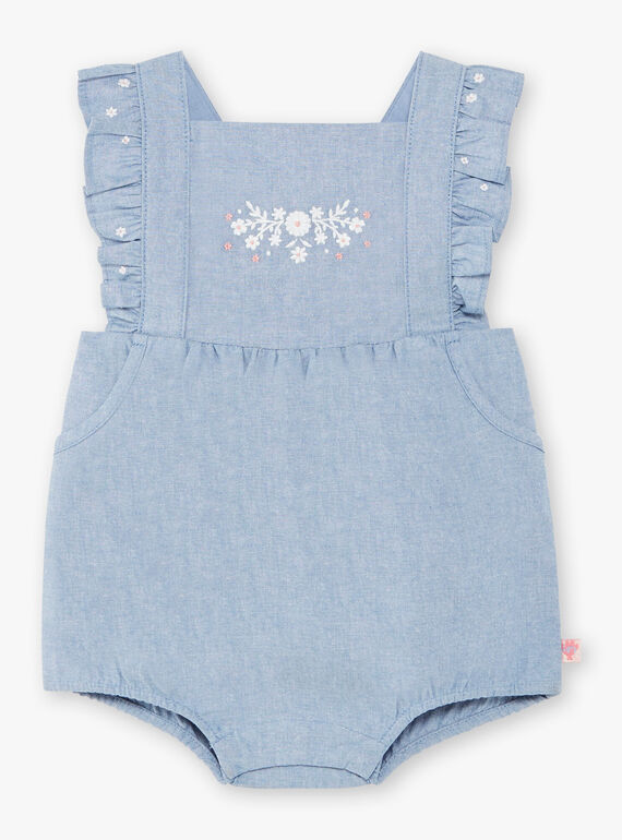 Pelele vaquero bordado, para bebé niña ZAPRISKA / 21E1BFT1BAR721