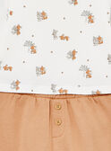 Conjunto de top, pantalón y pañuelo de color avellana y crudo LOGAN / 24H0CG13ENS821