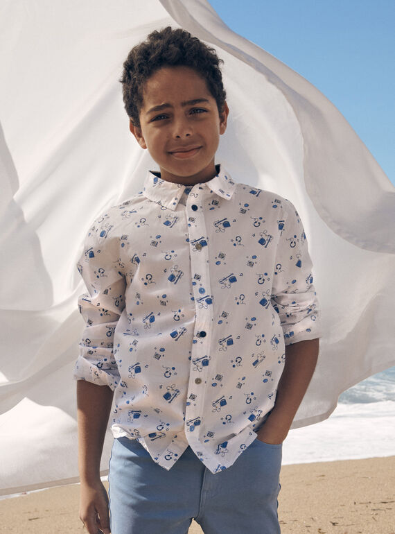 Camisa de color crudo con estampado musical LEPRINAGE / 24H3PGJ1CHM000
