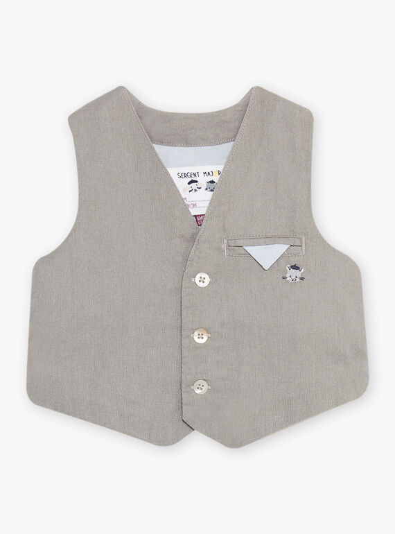 Cárdigan de vestir de color verde salvia para bebé niño CYBERNARD / 22E1BG11VSMG610