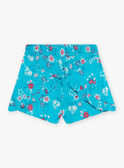 Short turquesa con estampado de flores para niña CAUSHOETTE 2 / 22E2PFT4SHO202