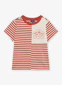 Camiseta de color rojo y arena con estampado de rayas FLIROAGE / 23E3PGP1TMCE406