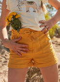 Short amarillo mostaza de algodón y lino FOSHOETTE 2 / 23E2PFP2SHOB106