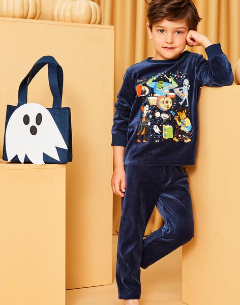 Pijama terciopelo y bolso con estampado de Halloween : online - Pijamas | SergentMajor