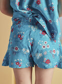 Short turquesa con estampado de flores para niña CAUSHOETTE 2 / 22E2PFT4SHO202