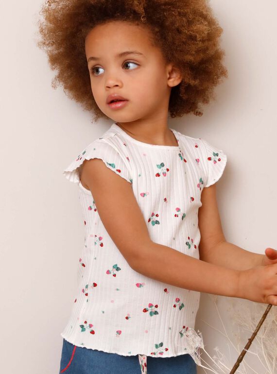 Camiseta de color blanco con estampado fresa ZETIZETTE 2 / 21E2PFJ2TMC001