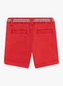 Bermudas de twill de color rojo teja para bebé niño CATITI / 22E1BGM1BER506