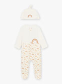 Pelele de muletón con estampado de erizo, arcoíris y gorro para bebé niño CEFABRICE / 22E5BG44GRE002