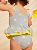 Bañador azul marino y amarillo con estampado de rayas y soles FITINA / 23E4BFM2MAIA001