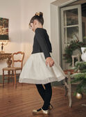 Vestido negro bimateria efecto doble prenda GLIDUOETTE / 23H2PFR2ROB090