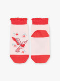 Calcetines cortos de color nude con estampado de pájaros FLUZOETTE / 23E4PFQ1SOBD319