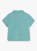 Camisa con estampado vichy verde y blanco para bebé niño CATARCEL / 22E1BGM1CHMG627