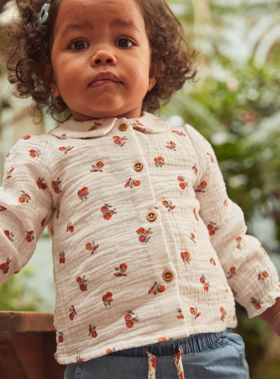 Camisa vainilla gasa de algodón con estampado de frutas GAAGATHE / 23H1BF71CHE114