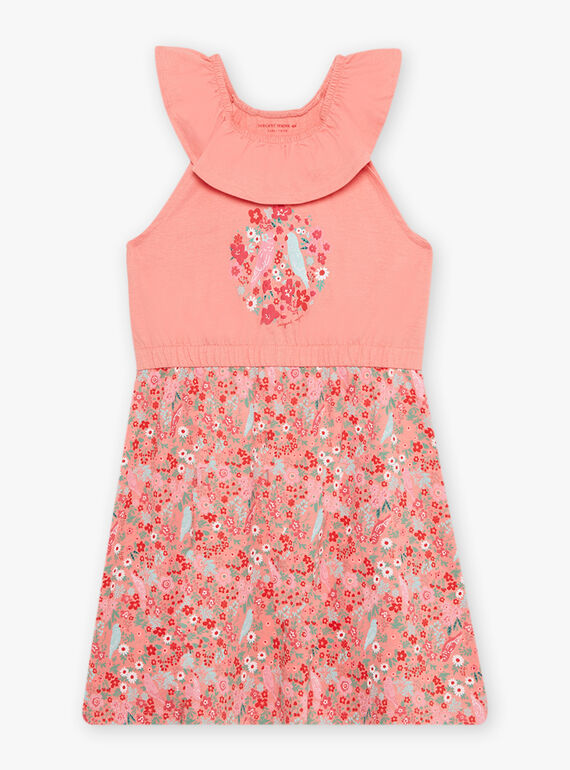 Camisón melocotón con estampado floral para niña CHOUJIETTE / 22E5PF51CHN413