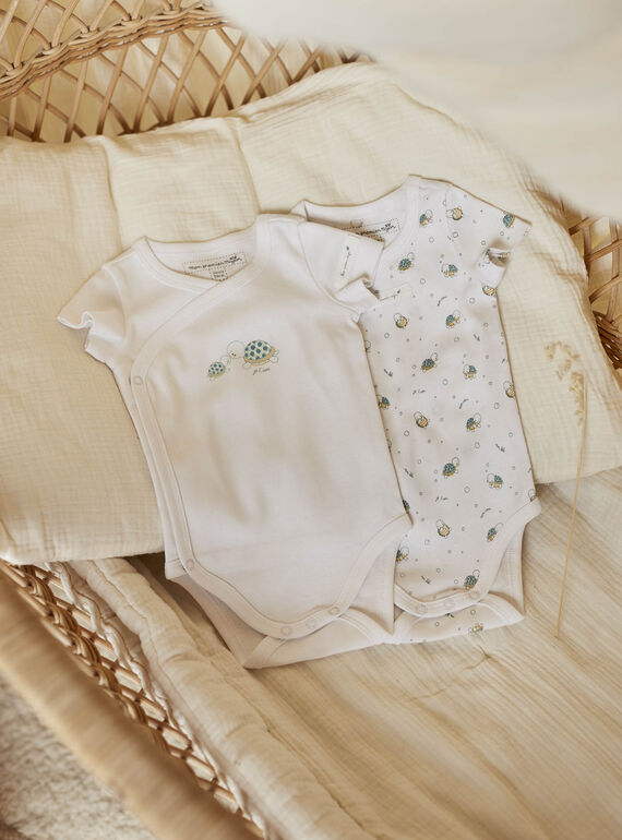 Pack de 2 bodis a juego con tortugas para recién nacido unisex COROL / 22E0NMI1BOD000