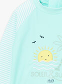 Camiseta de baño de color turquesa de manga larga KISEANNY / 24E4BGG1TUV203