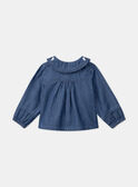Camisa vaquera de color azul con cuello avolantado LACARINE / 24H1BFJ1CHEP274