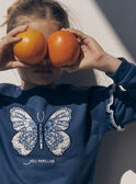Sudadera azul con motivo de mariposa bordado LESWETTE / 24H2PFJ1SWEC233