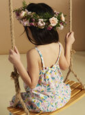 Vestido midi de popelina blanco roto con volantes y estampado floral para niña CAUROBETTE 2 / 22E2PFU4RBSA001