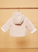 Chaqueta de nacimiento beige de terciopelo con capucha LOAC / 24H0CM11VES007