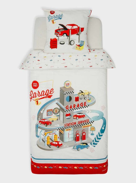 Juego de cama de color crudo con estampado de coche TIPARURVOI / 20EZEN73PLC000