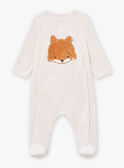 Pelele de color beige jaspeado de terciopelo LONNIE / 24H0NG11GREA011