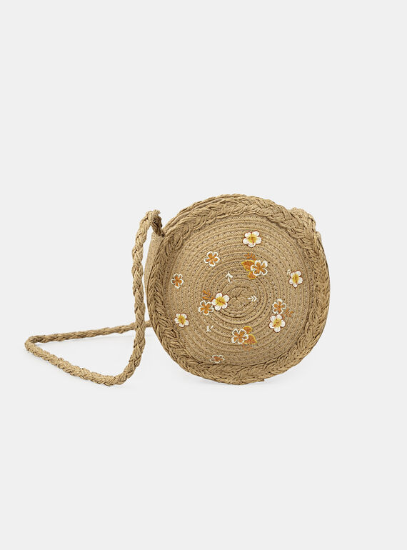 Bandolera de rafia con estampado de flores multicolor KLOSAKETTE / 24E4PFS1BESI812