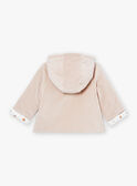 Chaqueta de nacimiento beige de terciopelo con capucha LOAC / 24H0CM11VES007
