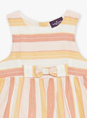 Vestido y braga de color crudo con estampado de rayas FAUNA / 23E1BFP2ROB001