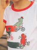 Camiseta con estampado de dinosaurios en bicicletas FEMIAGE / 23E3PGB1TMC001