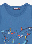 Camiseta de tirantes azul con estampado de fantasía y tiburones para niño CYDEBAGE1 / 22E3PGT1DEBC240