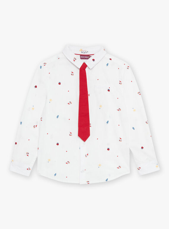 Conjunto de camisa de manga larga y corbata con estampado de navidad DUROAGE / 22H3PG61CHM001