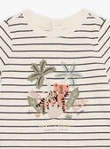 Camisa color crudo con estampado de rayas FATING / 23E1BGP1TMC007