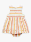 Vestido y braga de color crudo con estampado de rayas FAUNA / 23E1BFP2ROB001