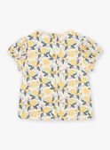 Blusa de color vainilla de satén con estampado de frutas FAPENNY / 23E1BFO1CHE114