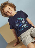 Camiseta de color azul marino con estampado de dinosaurio para niño CYDOAGE2 / 22E3PGT2TMC070