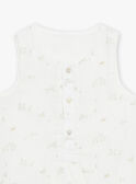 Pelele de color vainilla con estampado de animales de doble gasa de algodón FULOUIS / 23E0CGY1BAR114