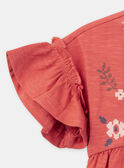 Camiseta fluida rojo ladrillo bordada KIWIETTE / 24E2PFC2TMC410