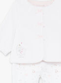 Conjunto de cárdigan de terciopelo de fantasía y pantalón de tubo de color crudo para bebé niña ZOLOUNA / 21E0NFG2ENS000