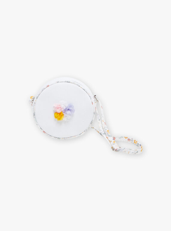 Bandolera de algodón blanco con parche de flores y gasa multicolor para niña CLUSETTE / 22E4PF11BES001