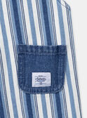 Pantalón largo con peto vaquero azul y blanco con estampado de rayas LADEREK / 24H1BGJ1SALP274