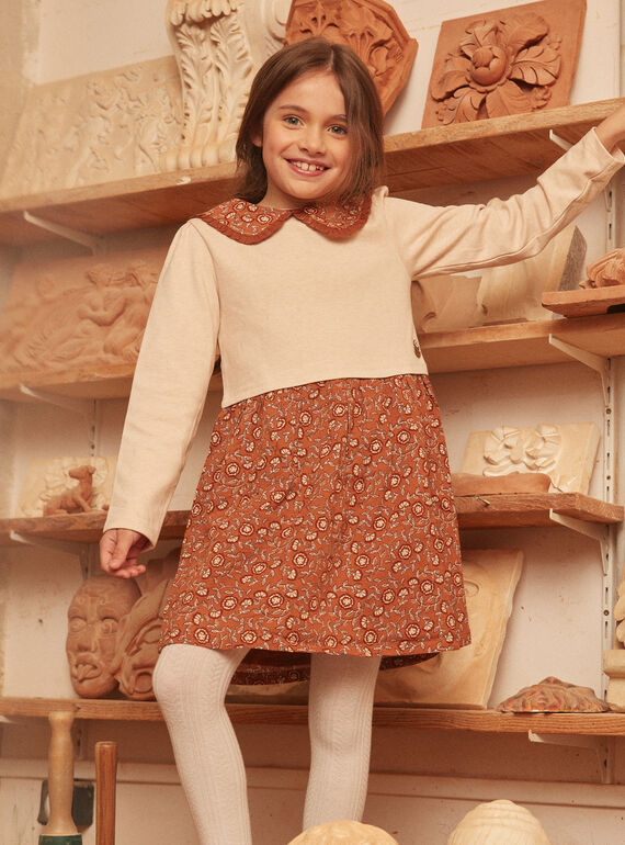 Vestido de dos materiales con motivos LICHETTE / 24H2PFK1ROBD319