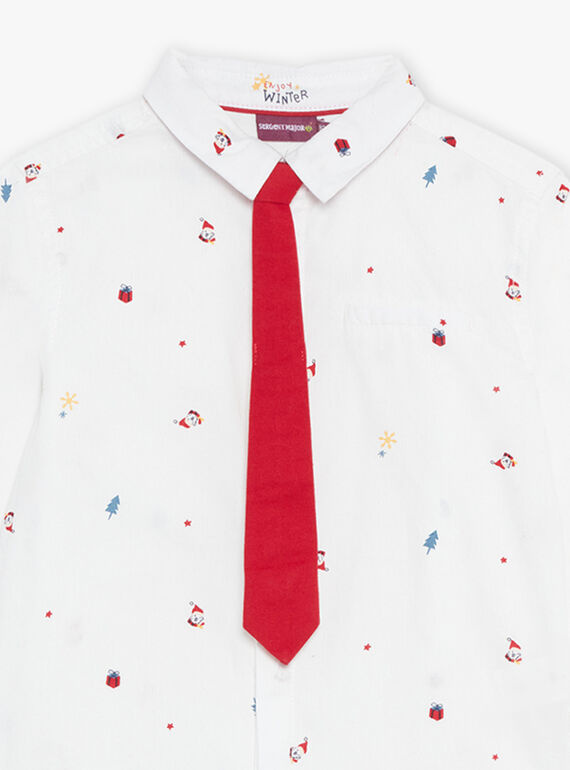 Conjunto de camisa de manga larga y corbata con estampado de navidad DUROAGE / 22H3PG61CHM001