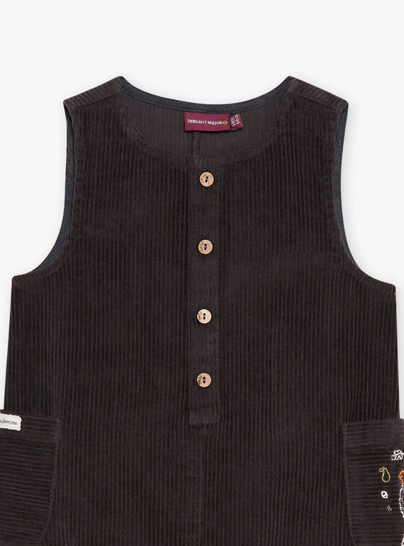 Peto de terciopelo gris antracita DALOUIS / 22H1BGR1SAL941