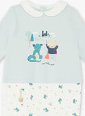 Pelele de color blanco y verde agua para bebé niño ZEBRAN / 21E5BG15GRE020